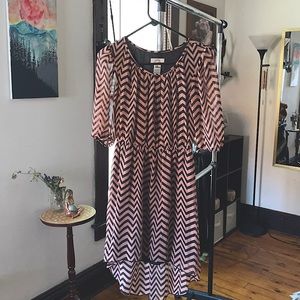 Striped Asymmetrical Dress